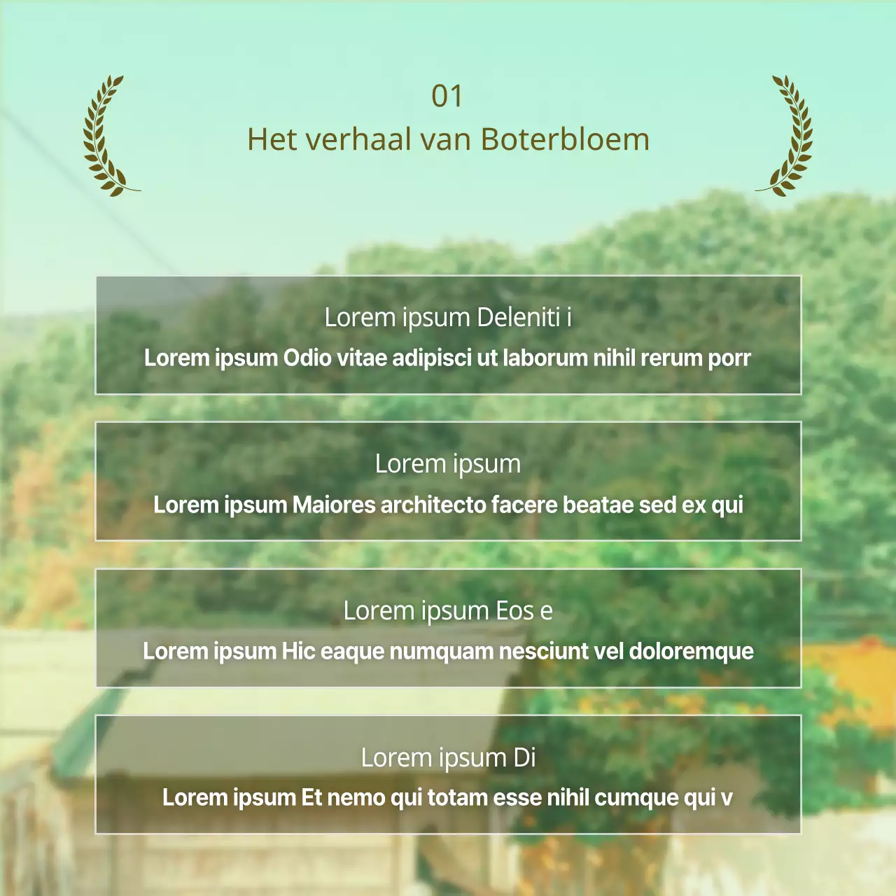 Introductie van het groene en bruine filmparodieconcept Boterbloem