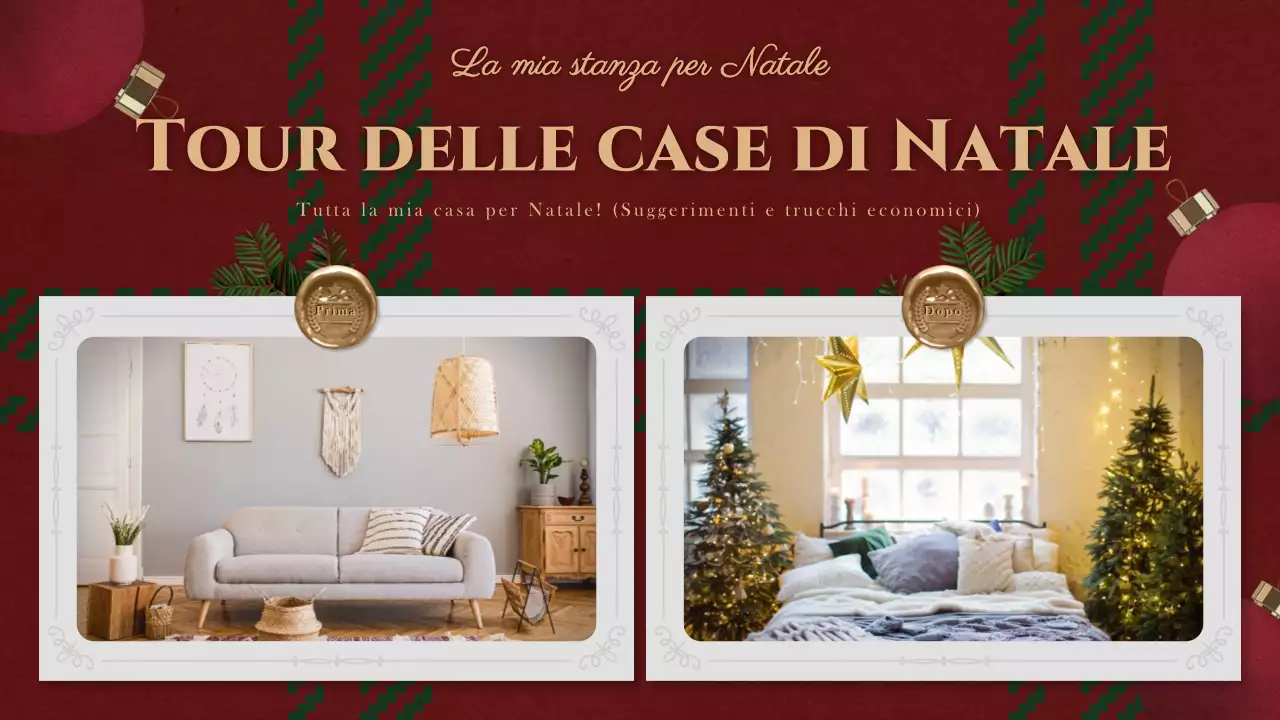 Decorazioni natalizie a quadretti rossi