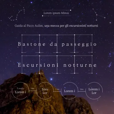 Tema della guida ai sentieri escursionistici con testo bianco