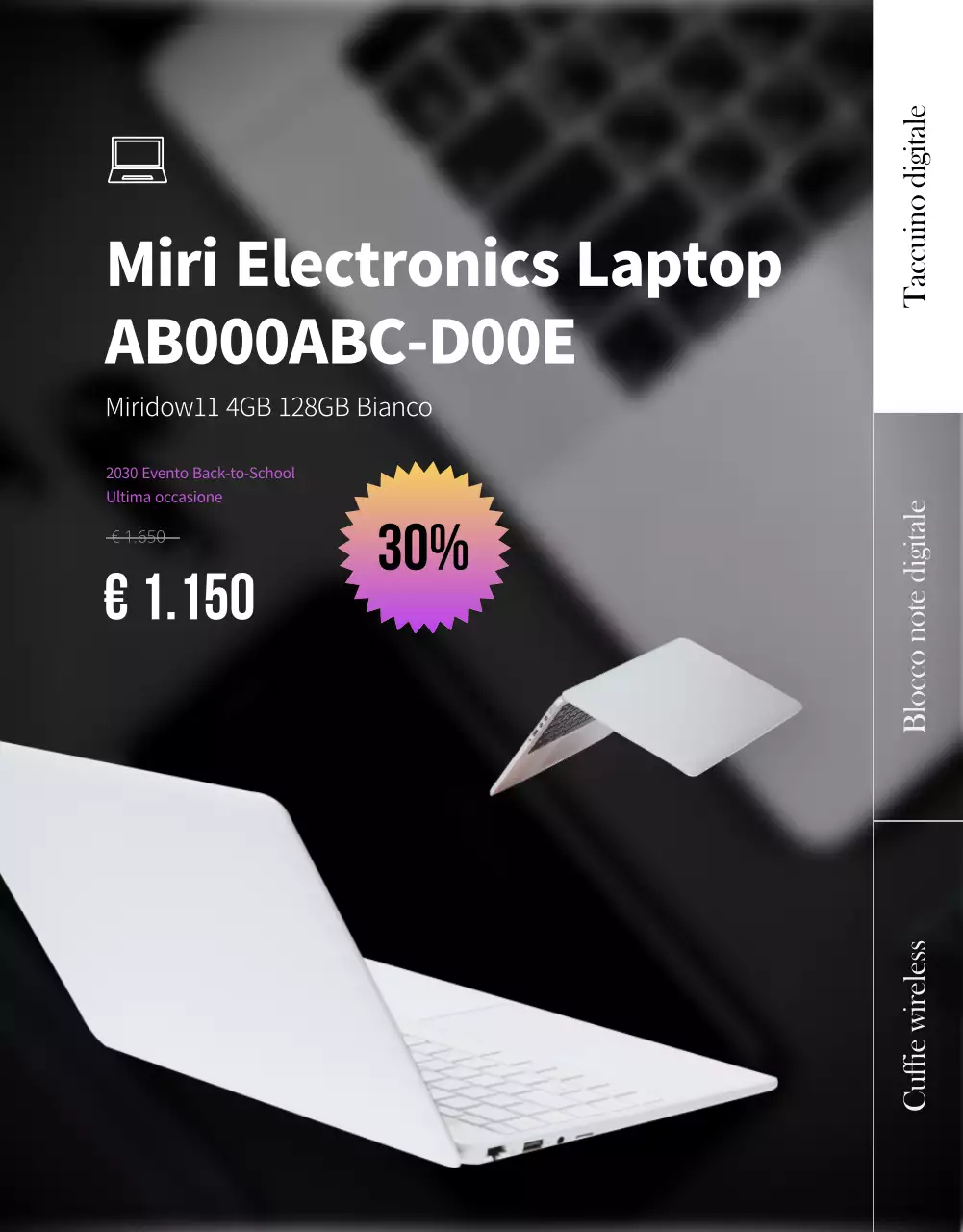 Punti viola Regalo per il ritorno a scuola Laptop Pad Offerte regalo digitali