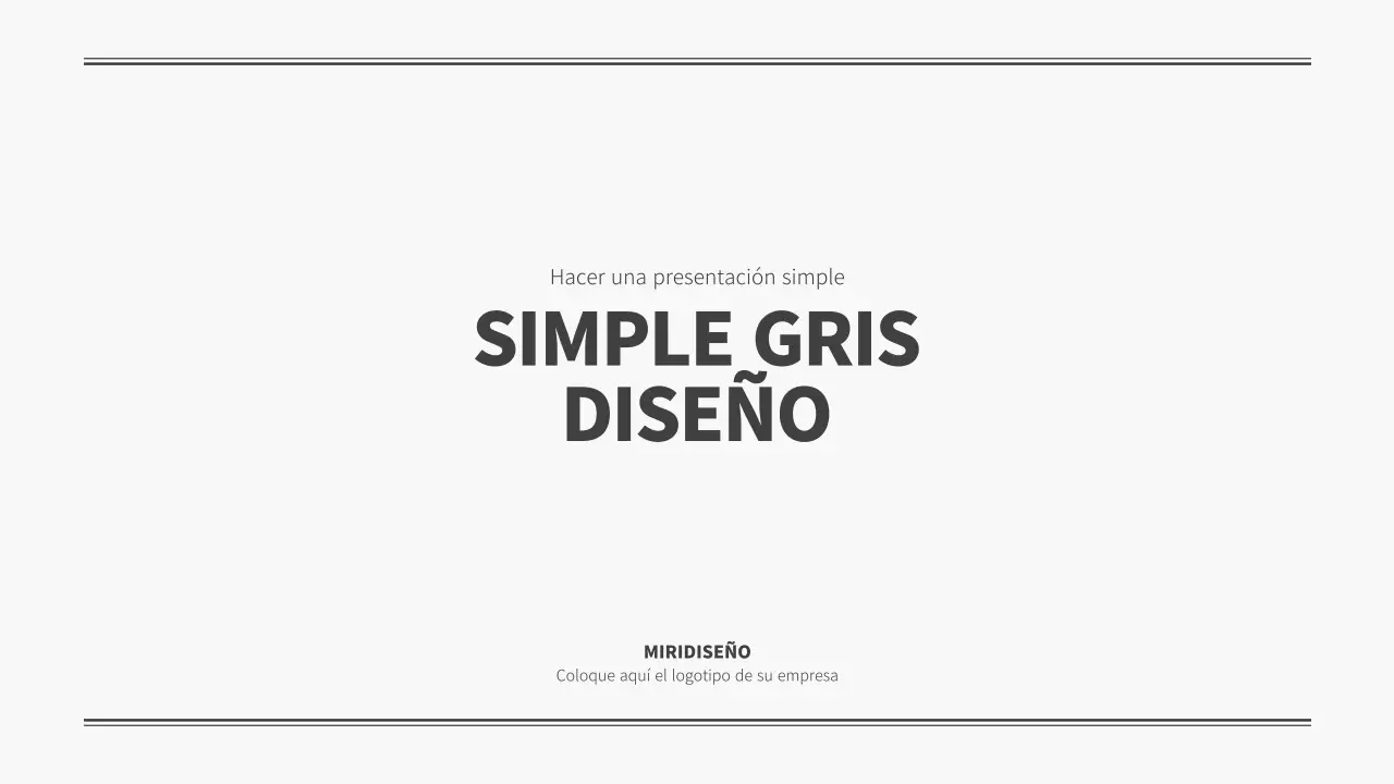 Plantilla de presentación gris sencilla