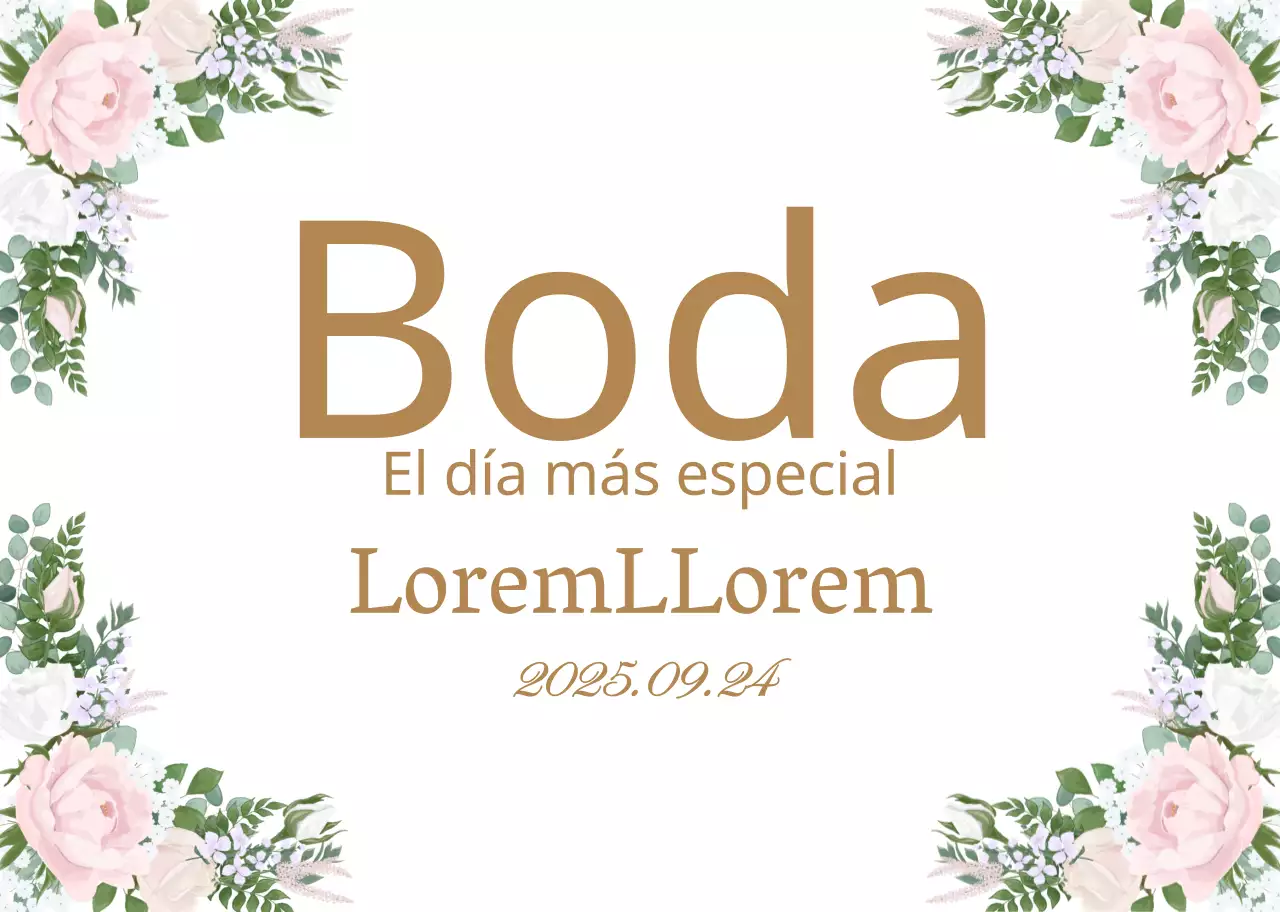 Blanco Lujosa ilustración floral boda