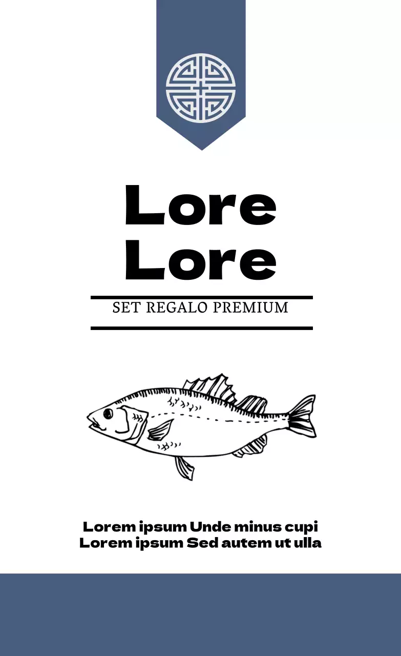 Etichetta di confezionamento del set regalo di gulasch illustrato blu