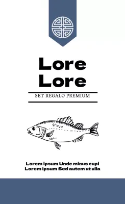 Etichetta di confezionamento del set regalo di gulasch illustrato blu