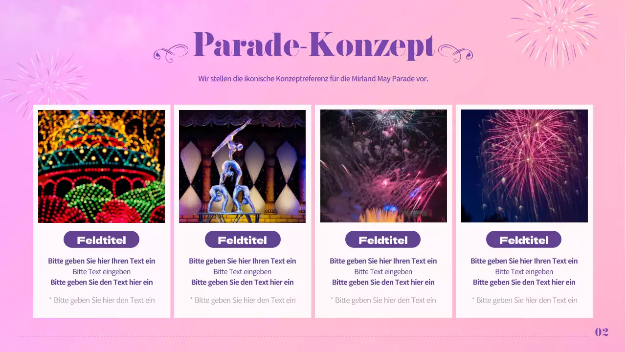 Pastellfarbene Vergnügungspark-Parade Event-Planer