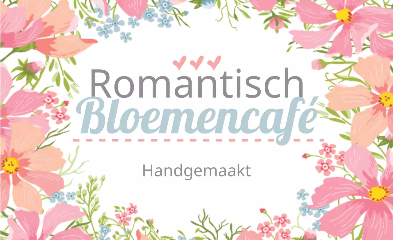 Promoot een romantisch bloemencafé met roze bloemenillustraties