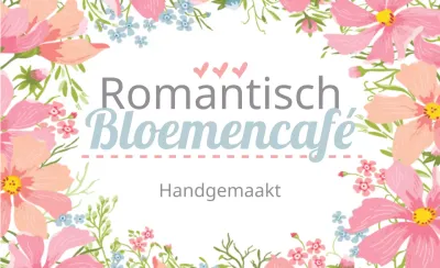 Promoot een romantisch bloemencafé met roze bloemenillustraties