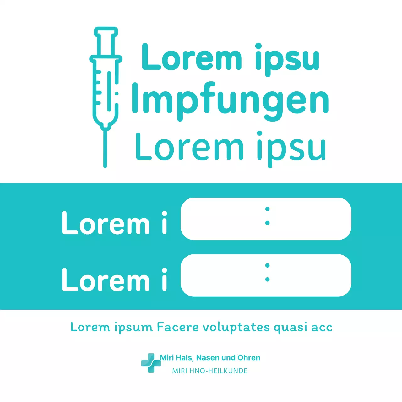 Coronavirus-Impfschreiben mit einem klaren Konzept in Hellblau und Weiß.