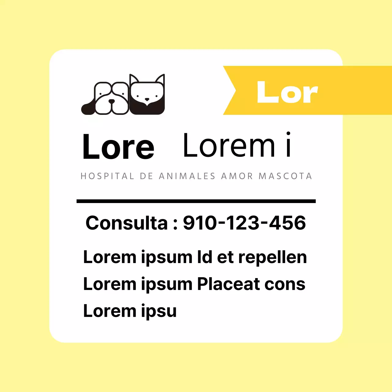 Marco amarillo claro visitas veterinarias
