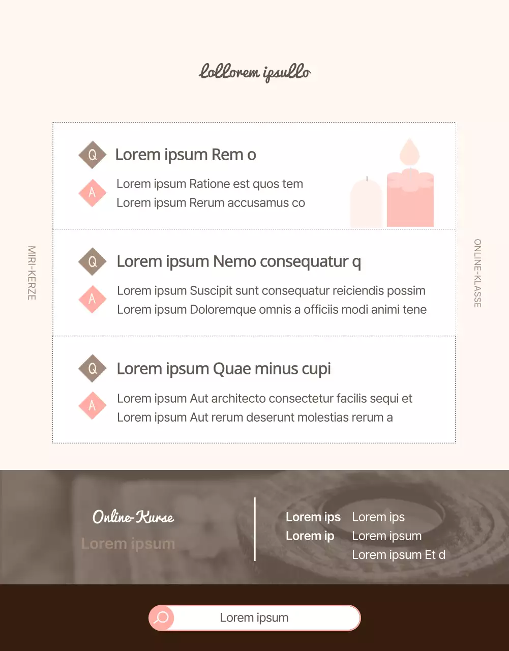 Leitfaden für den Online-Kerzen-Ein-Tages-Kurs in Beige