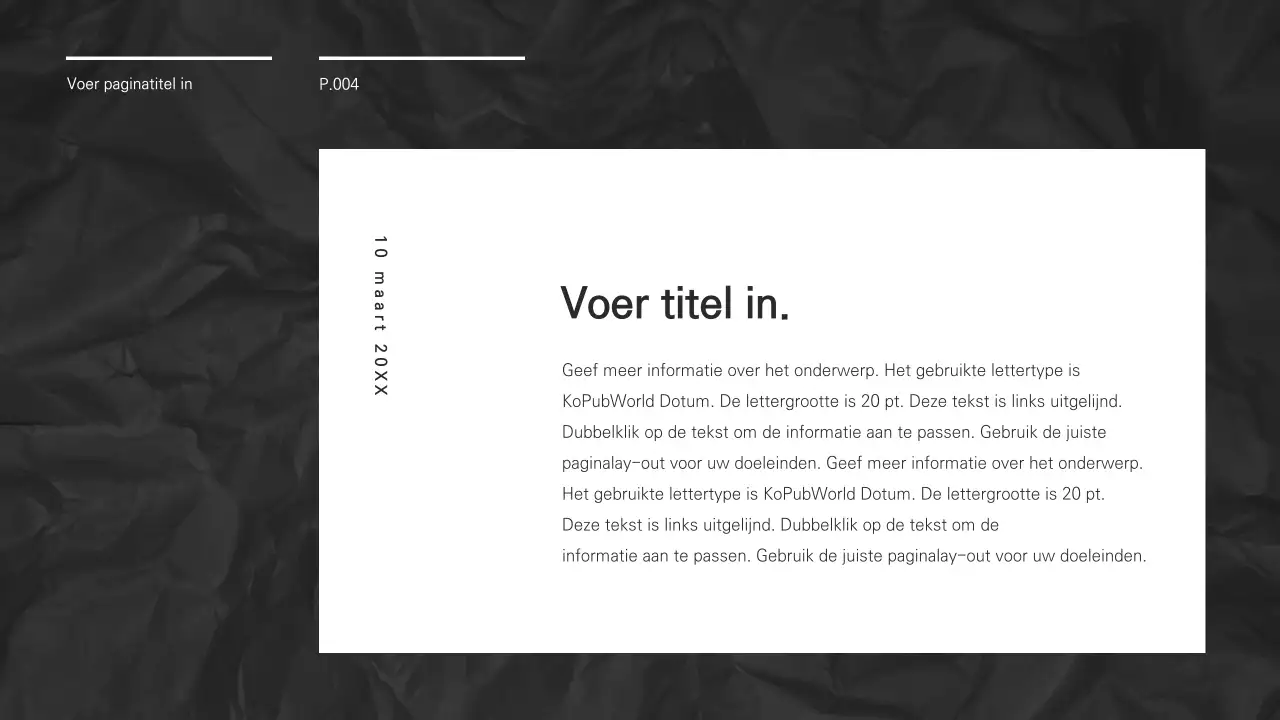 Een chique presentatie