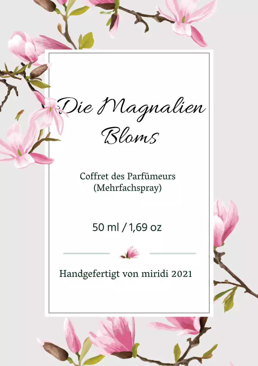 Vintage-Parfüm-Etikett mit grauer Illustration