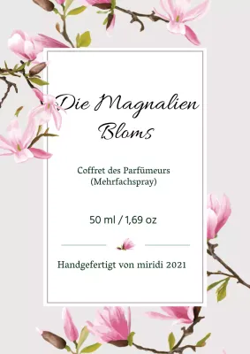 Vintage-Parfüm-Etikett mit grauer Illustration