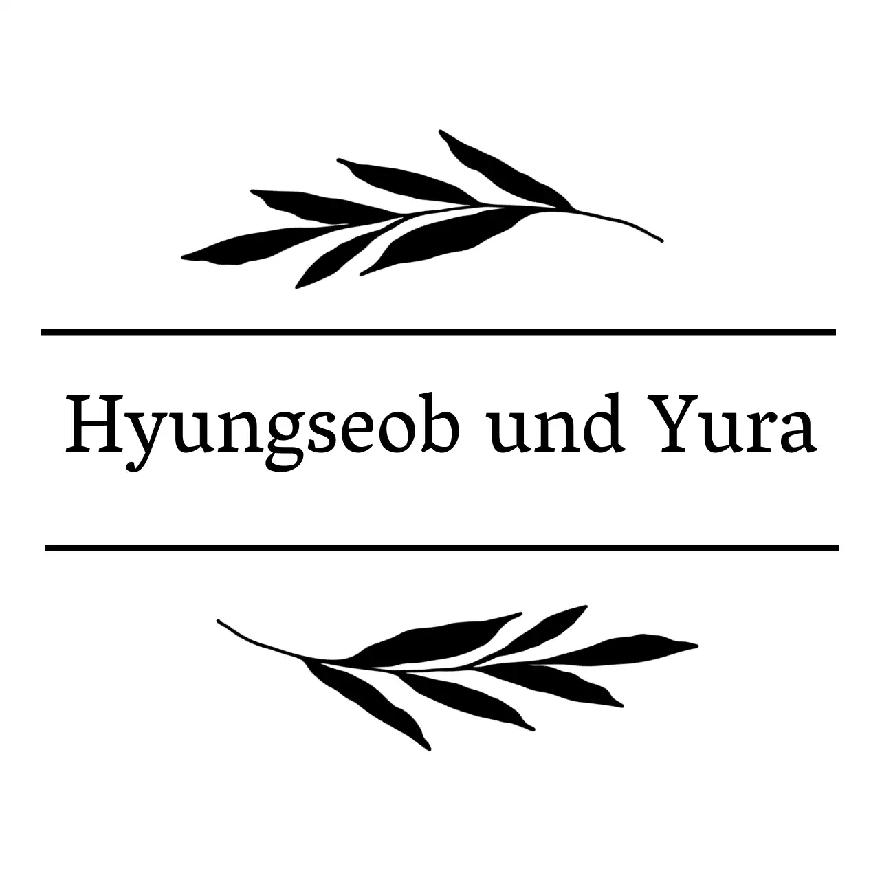 Hochzeitsfeier mit schwarzen Pflanzen und Linien