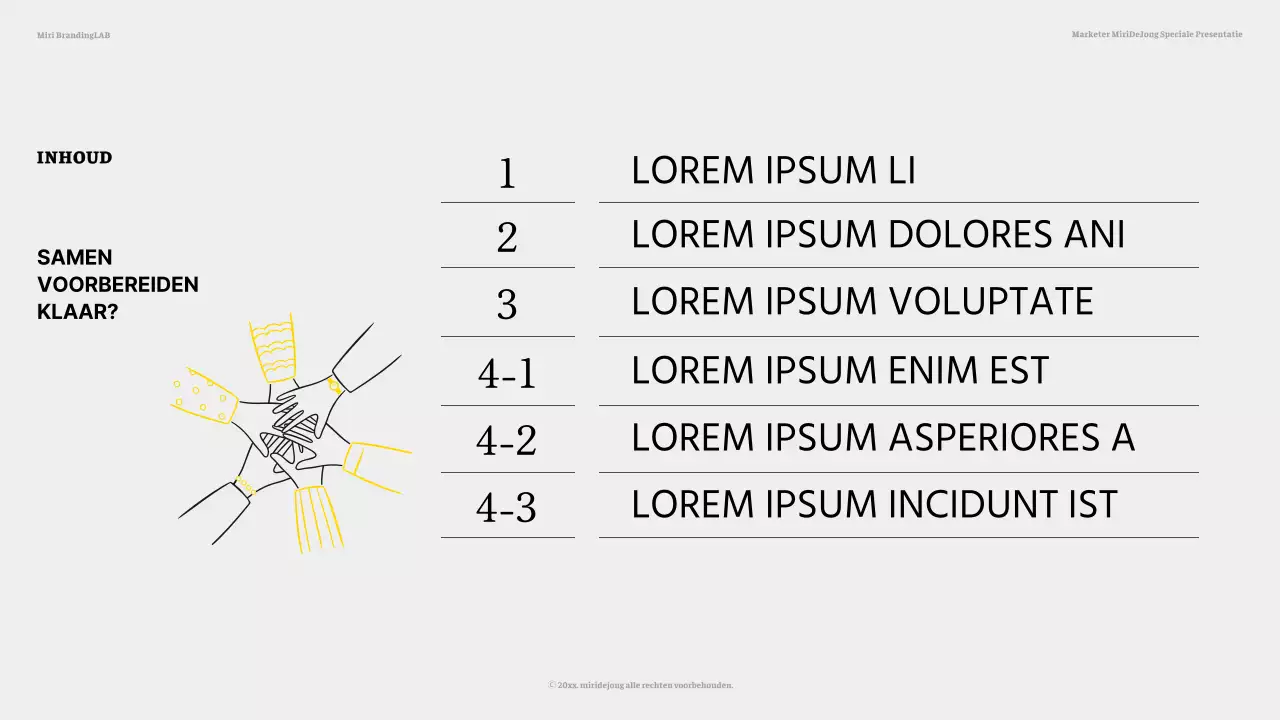 Lesmateriaal in gele en grijze tinten met eenvoudige illustraties