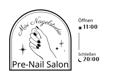 Badge-Stil Nagelstudio in der Hand Illustration