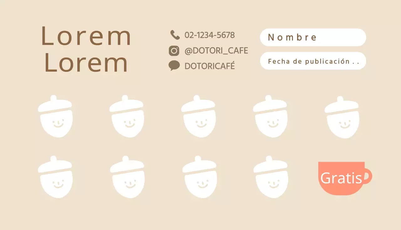 Bonitas tarjetas de visita estampadas ilustradas en blanco para una cafetería