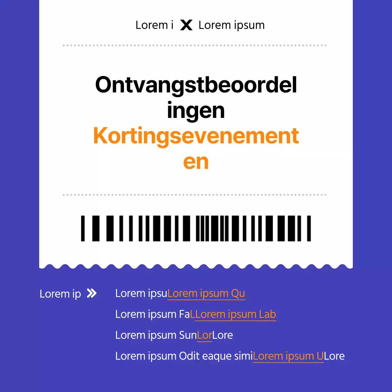Aankondiging van een kortingsevenement voor blauw-witte basisreviews