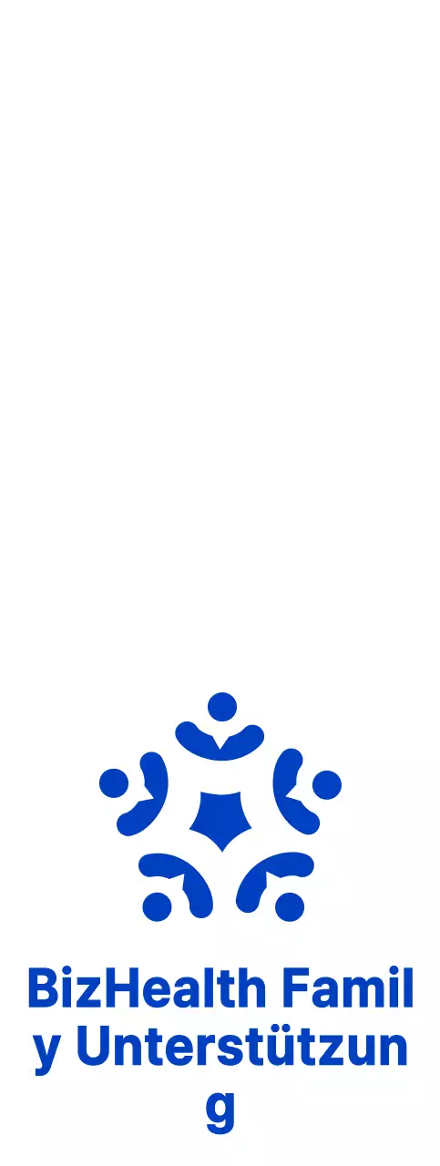 Blaues und schwarzes Logo mit klarem Symbol zur Information und Förderung von Informationen über Familienunterstützungszentren