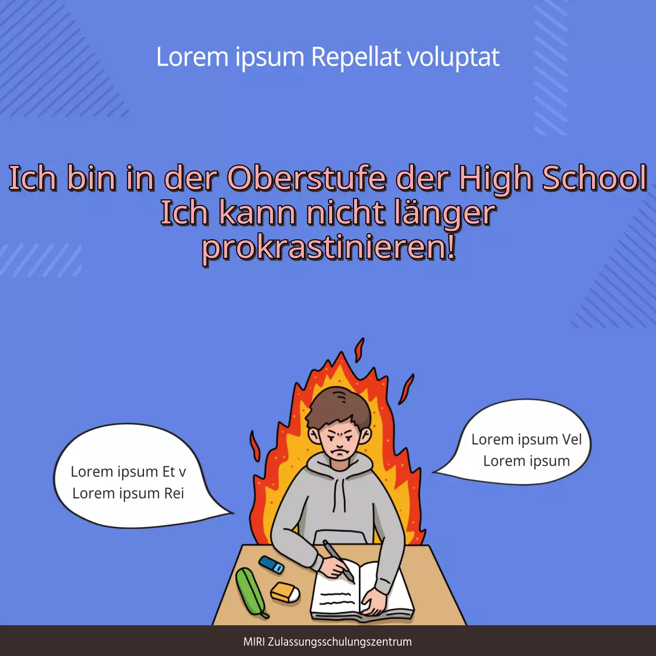 Blaue Illustration Schlüssel zu den Themen der Key Stage 3TIPS