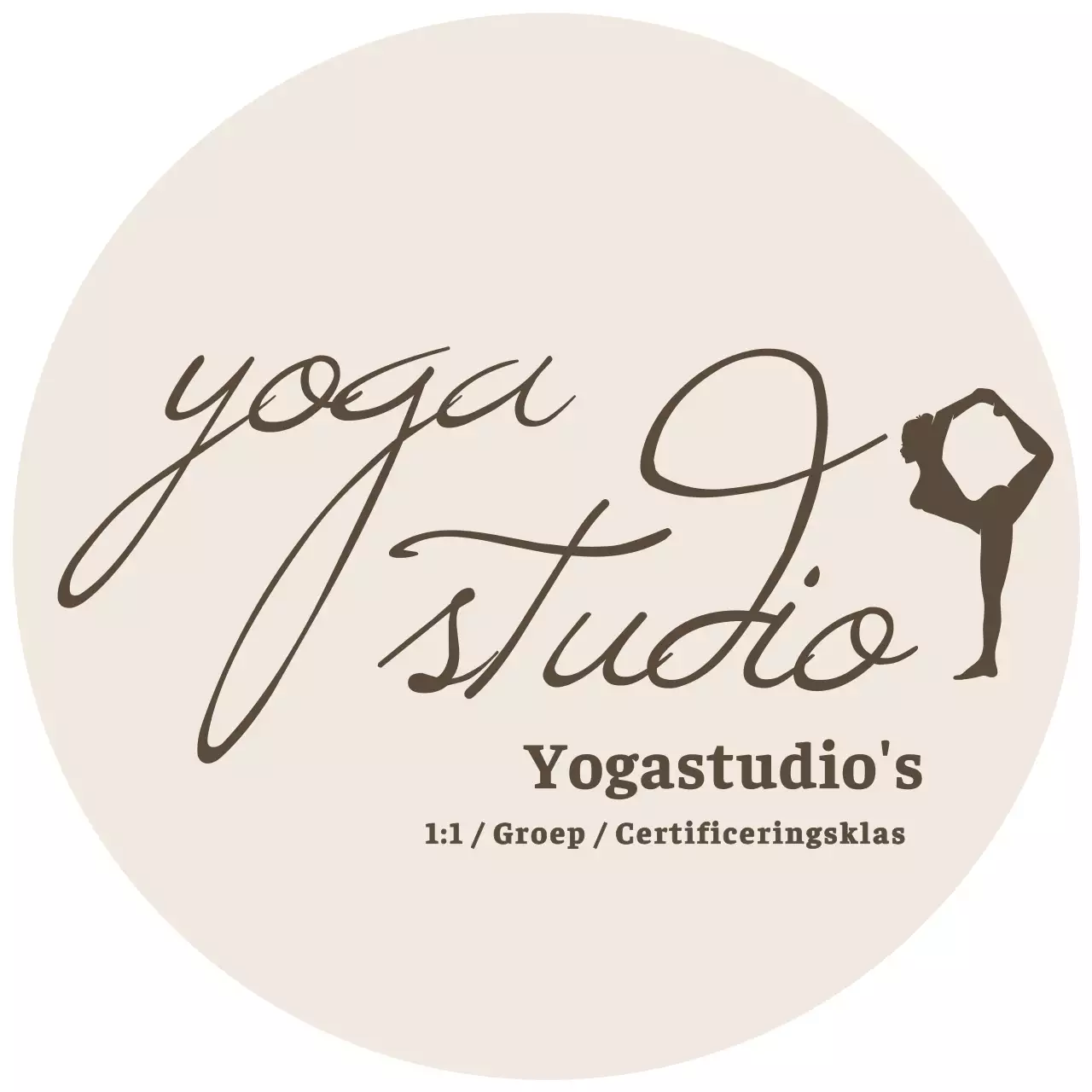 Eenvoudige beige yoga studio promotionele eco-tas