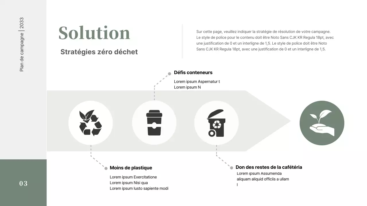 Un dossier simple sur la campagne zéro déchet dans des tons verts discrets