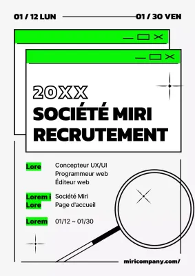 Les offres d'emploi des entreprises en noir et vert fluo