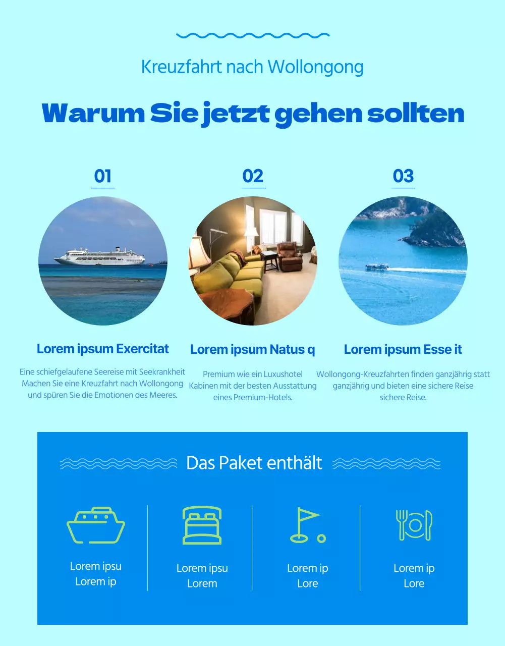 Kreuzfahrt nach Wollongong in kühlen Farben