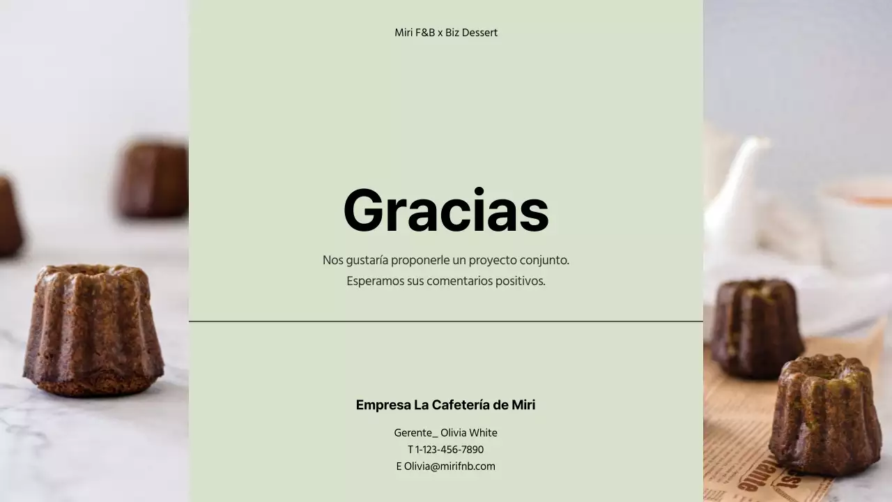 Postre amarillo y pastel propuesta de colaboración de marca