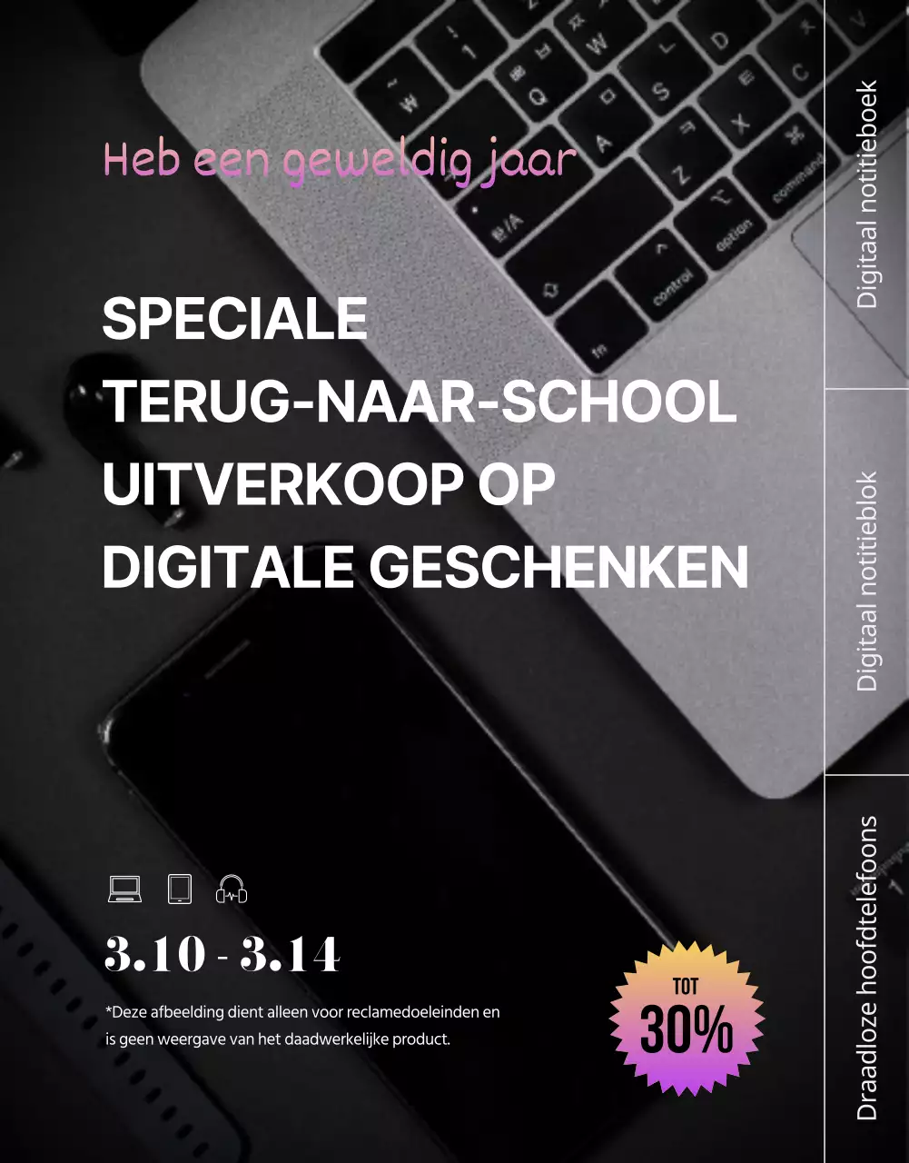 Paarse punten Terug naar school cadeau Laptop Pad Digitaal cadeau aanbiedingen