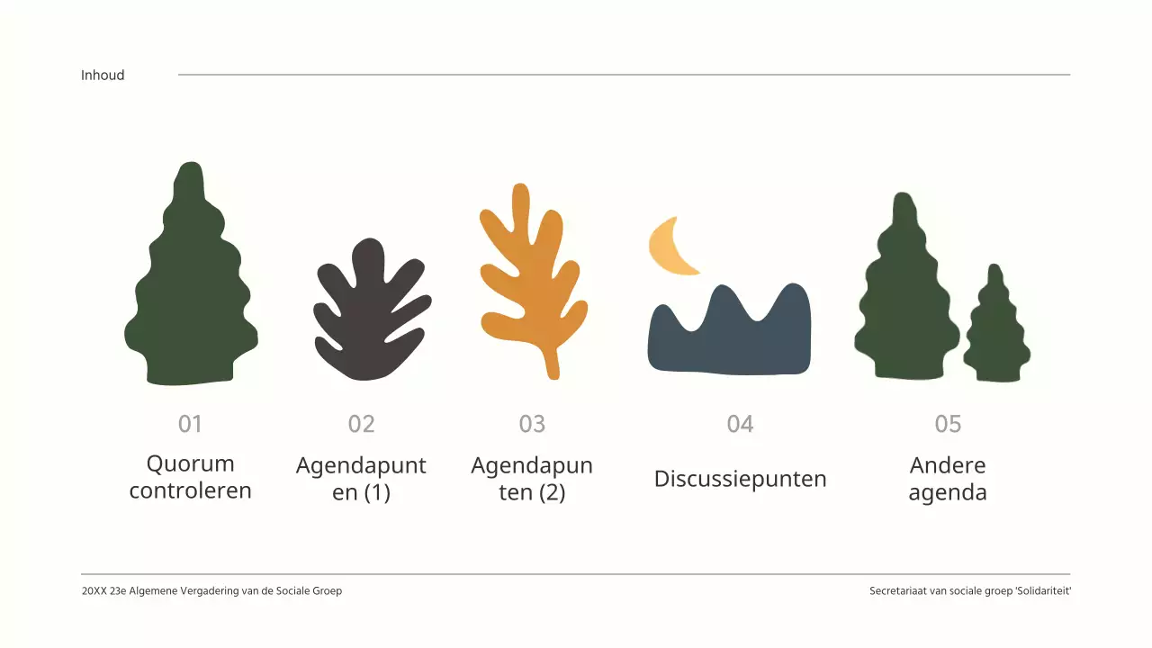 Schoon AGM resultatenrapport met leuke groene illustraties