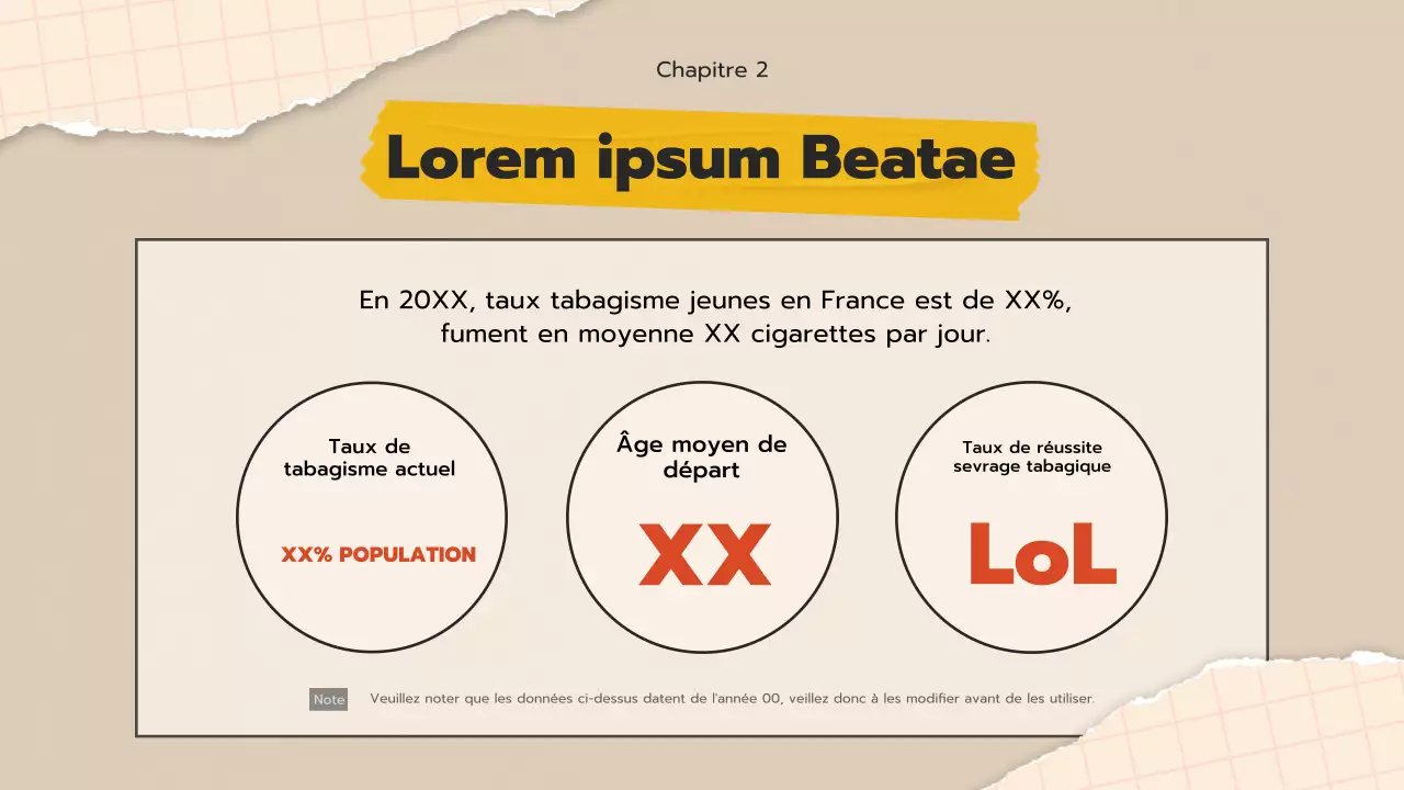 Matériel d'éducation à la désaccoutumance au tabac pour les jeunes avec un concept de collage pop art beige.