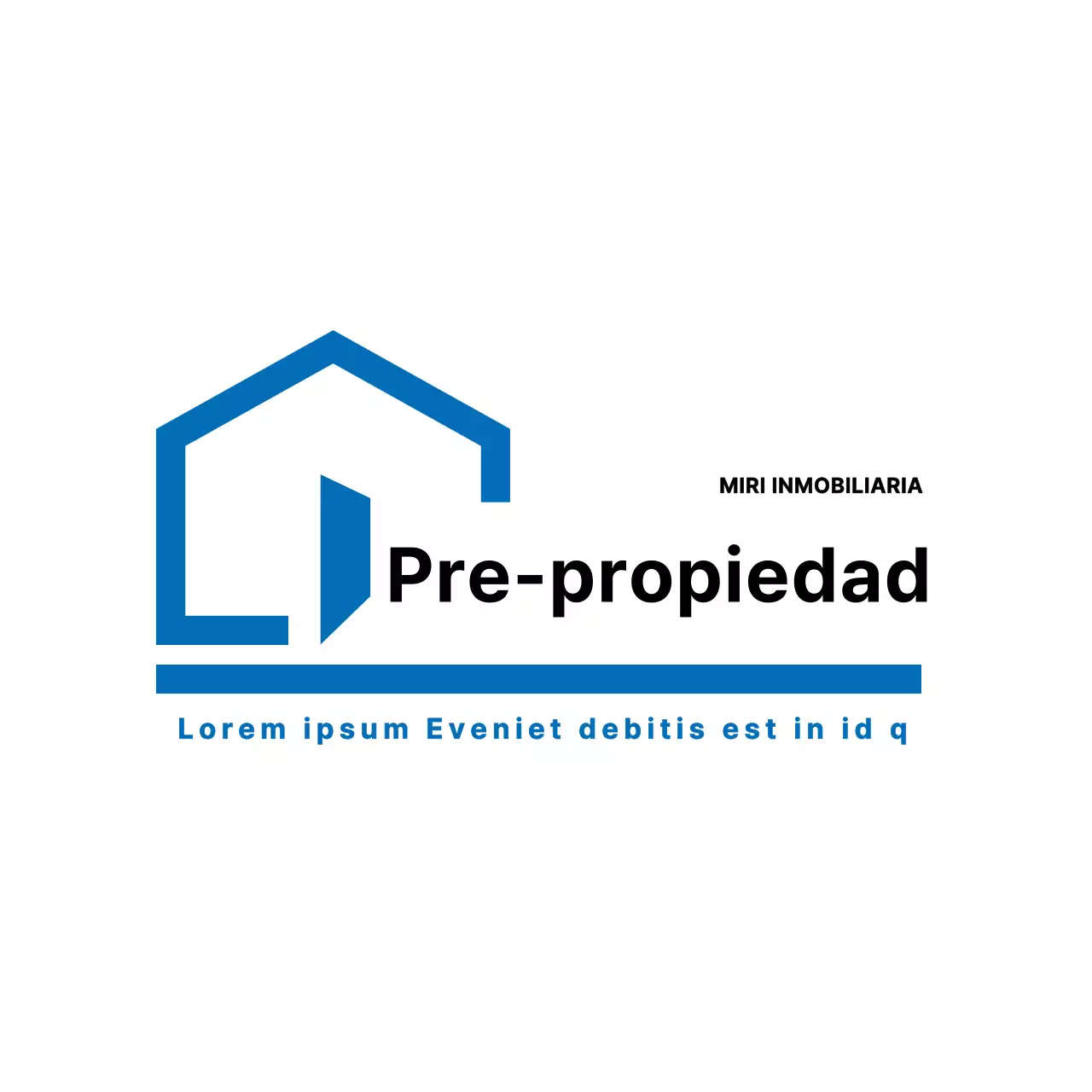 Posavasos azul sencillo con logotipo de inmobiliaria