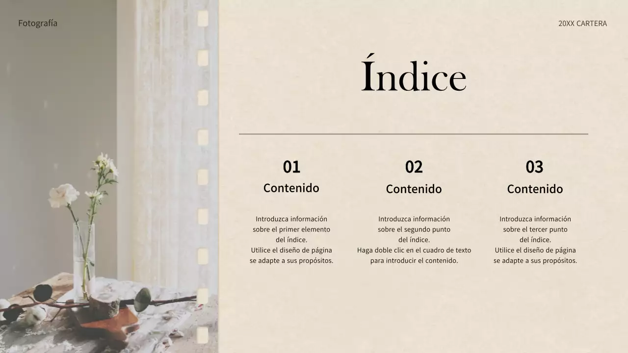 Portafolio de conceptos de cámaras de cine en beige