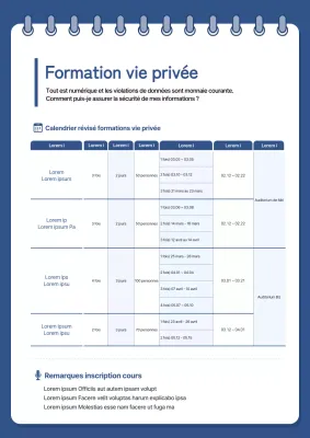 Bleu Style de documentation des programmes de formation propre et lisible