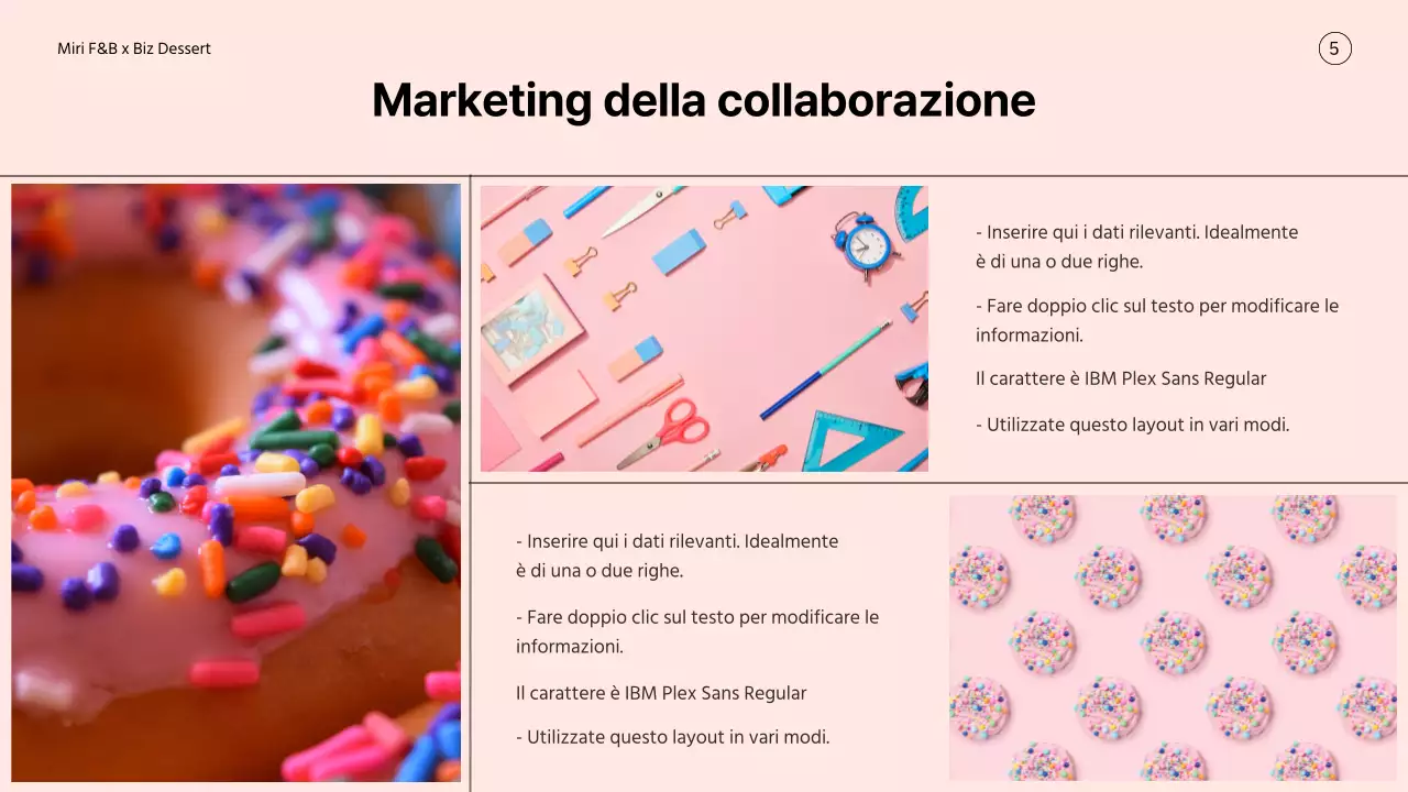 Proposta di collaborazione per un marchio di dessert giallo e pastello