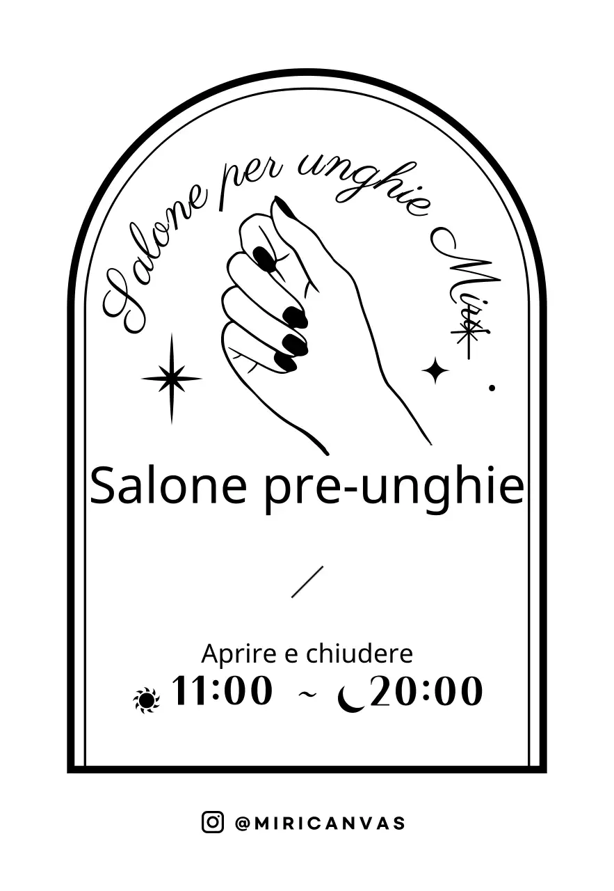 Illustrazione di un salone per unghie in mano in stile badge