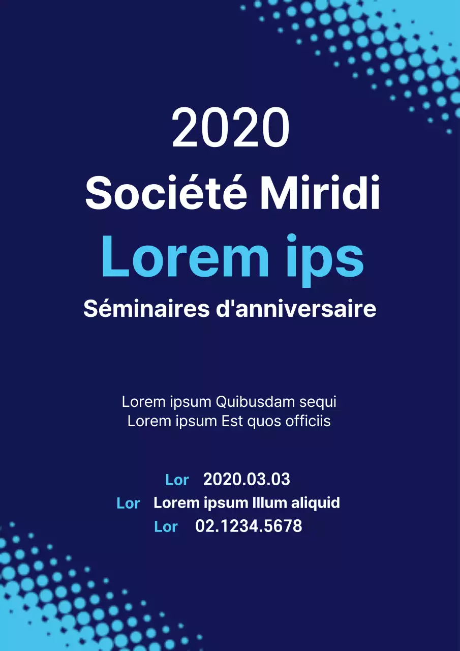 Dépliant promotionnel simple bleu et bleu clair pour le séminaire du 10e anniversaire d'une entreprise