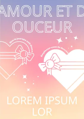 Le dessin de la Journée blanche met en valeur un coffret cadeau en forme de cœur dans un dégradé de rose.