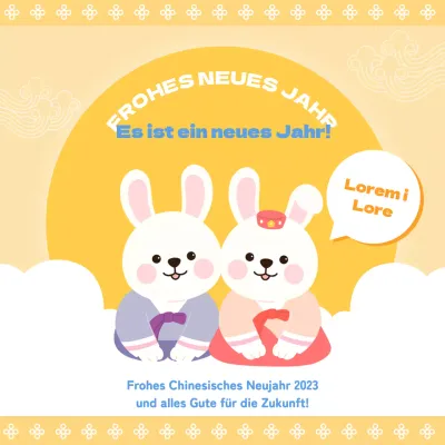 Neujahrsgrüße in Gelb auf Instagram