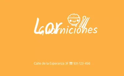 Logotipo de restaurante con una simpática ilustración de arroz amarillo