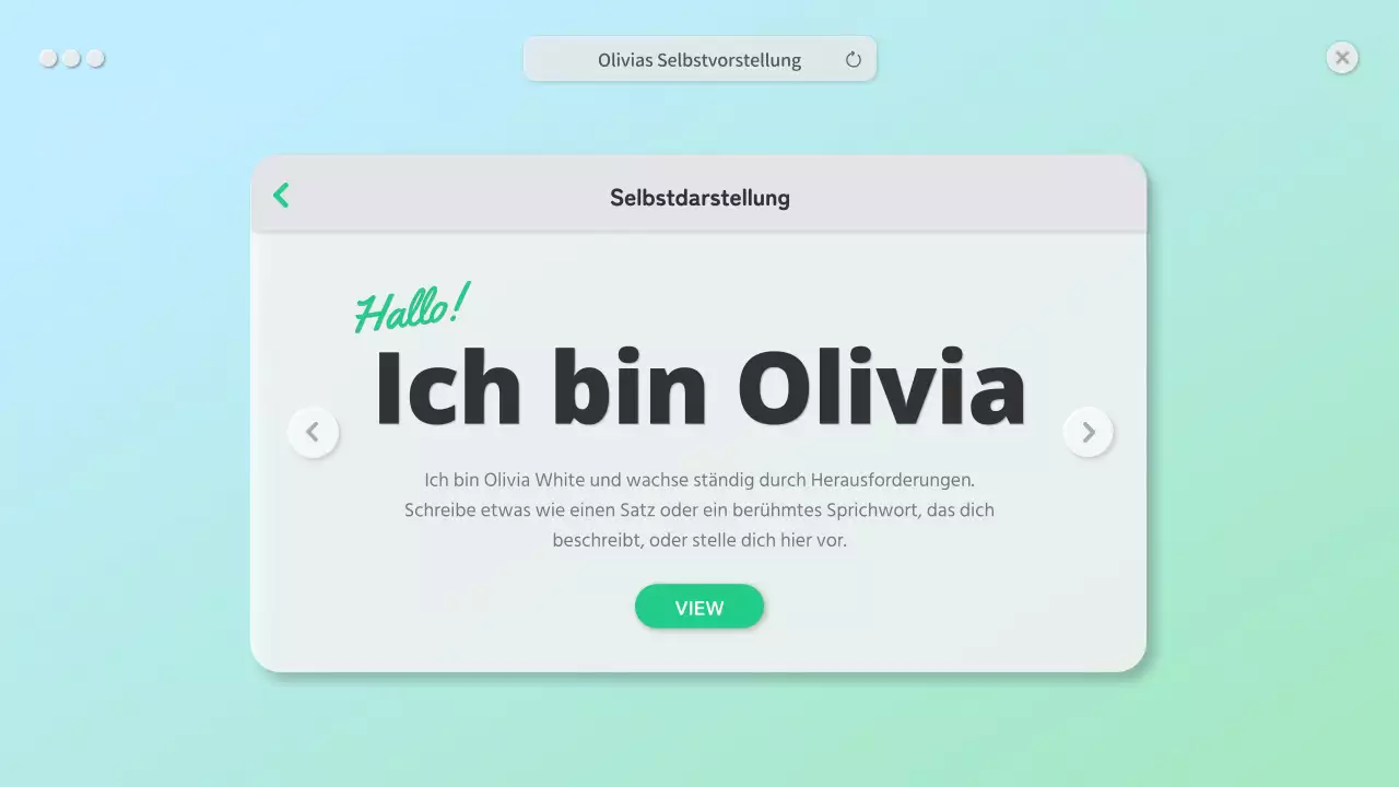 Ein sauberes Bio mit einem grünen GUI-Konzept
