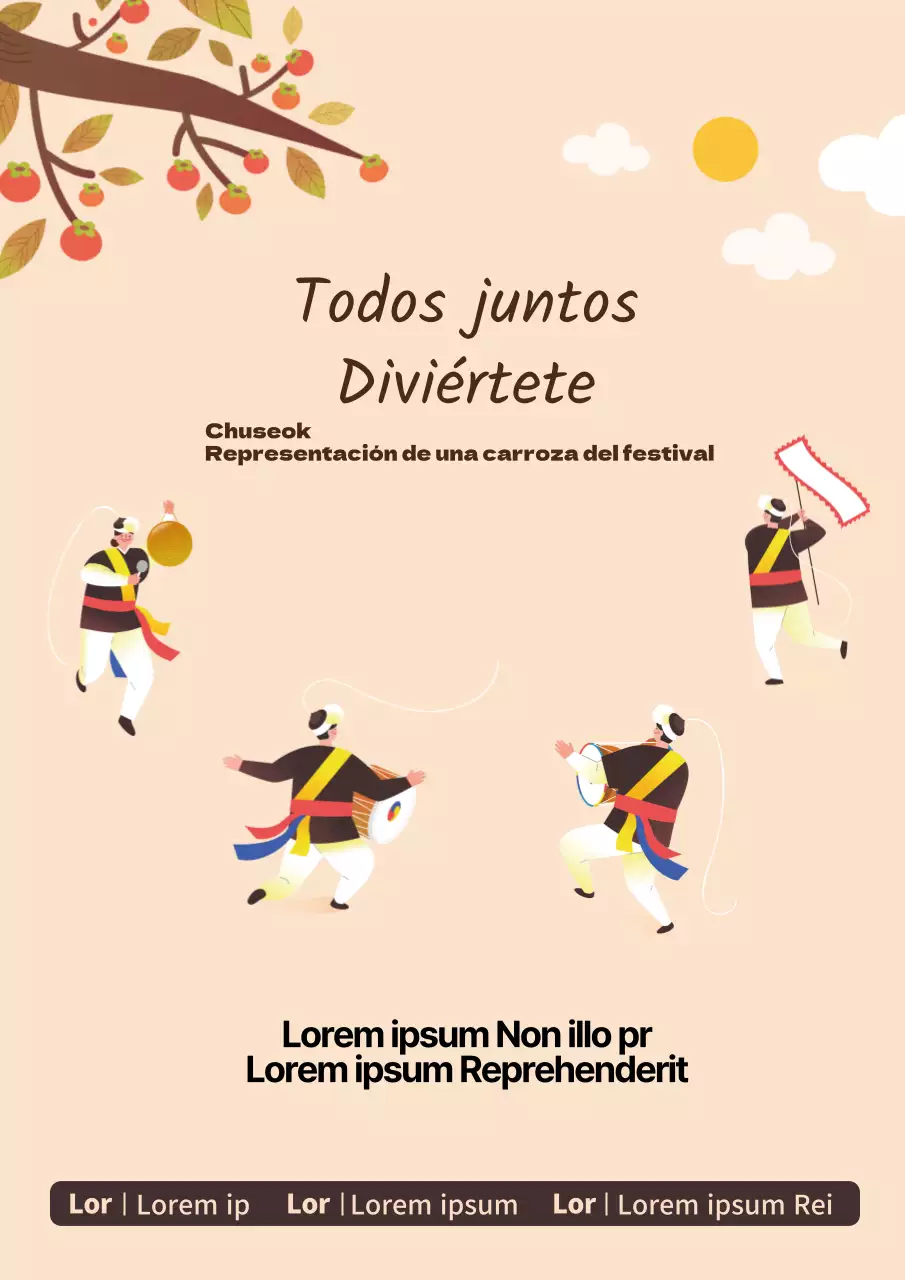 Bonito póster promocional de la reunión de primavera en azul claro y rosa