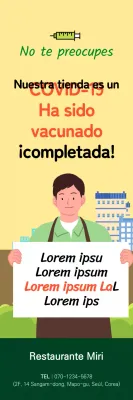 Coronavirus Vaccination X-banner con ilustración amarilla