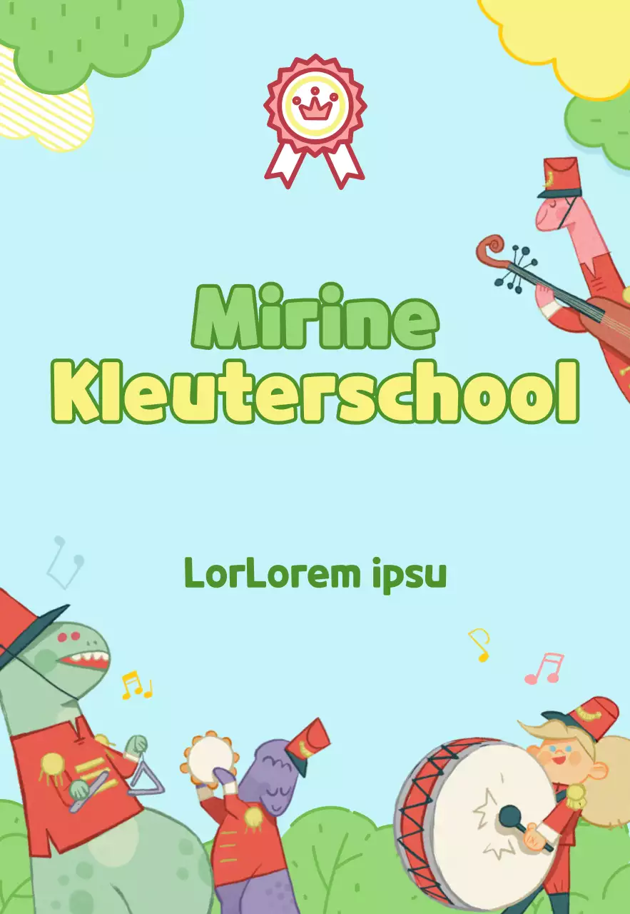 Schattige geïllustreerde kinderkamer in lichtblauw en chartreuse