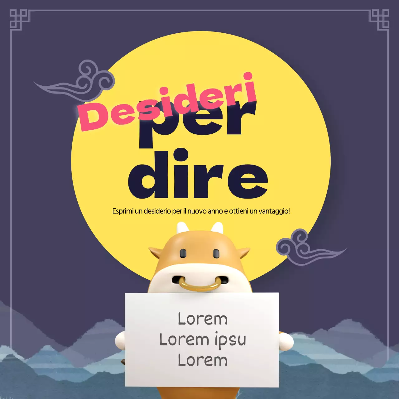 Evento di Capodanno in una notte buia con uno sfondo di luna brillante