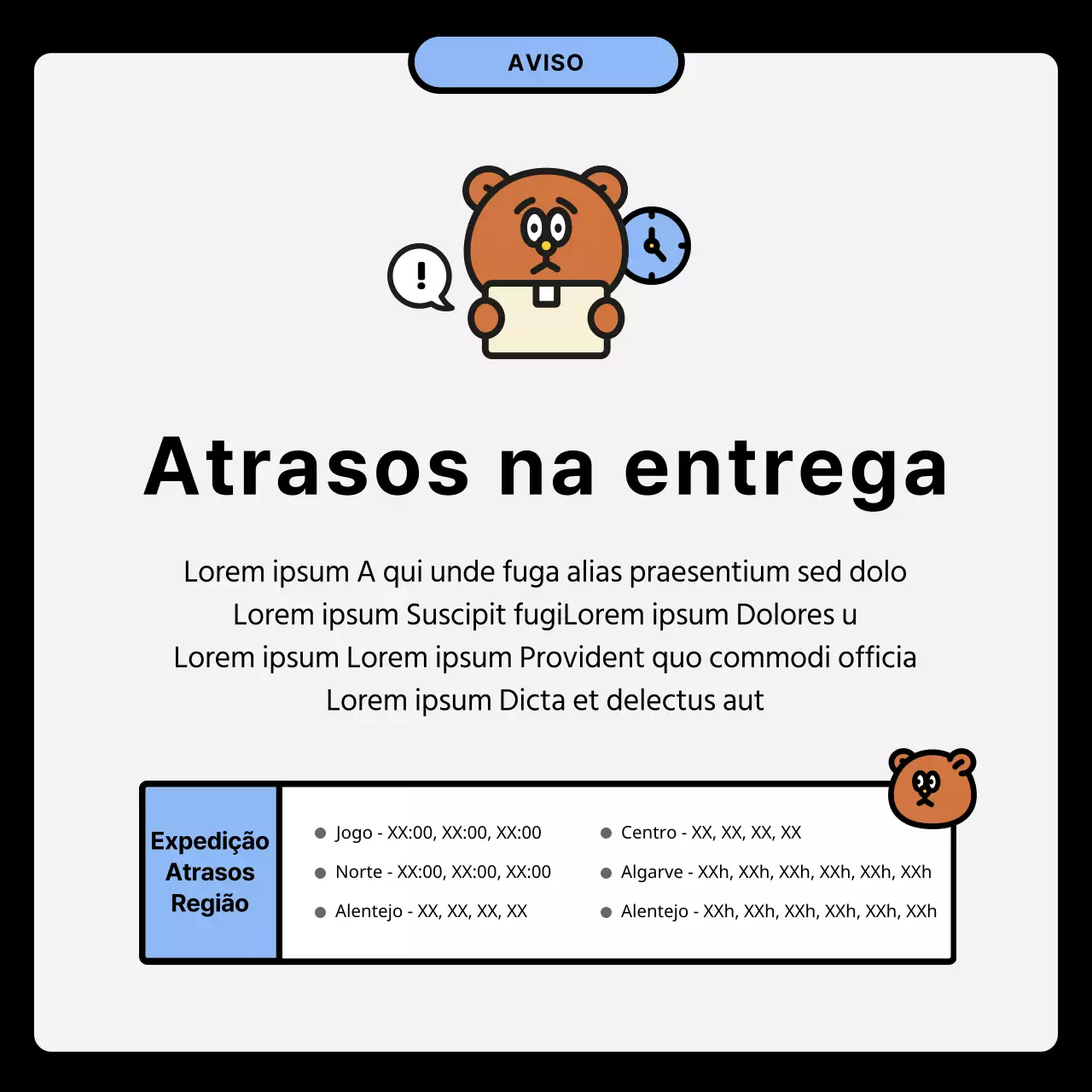 Conceito de ilustração a preto e azul instruções de envio