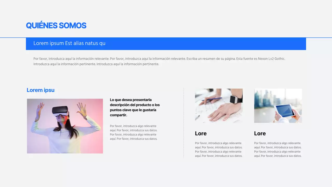 Informes empresariales sencillos en azul