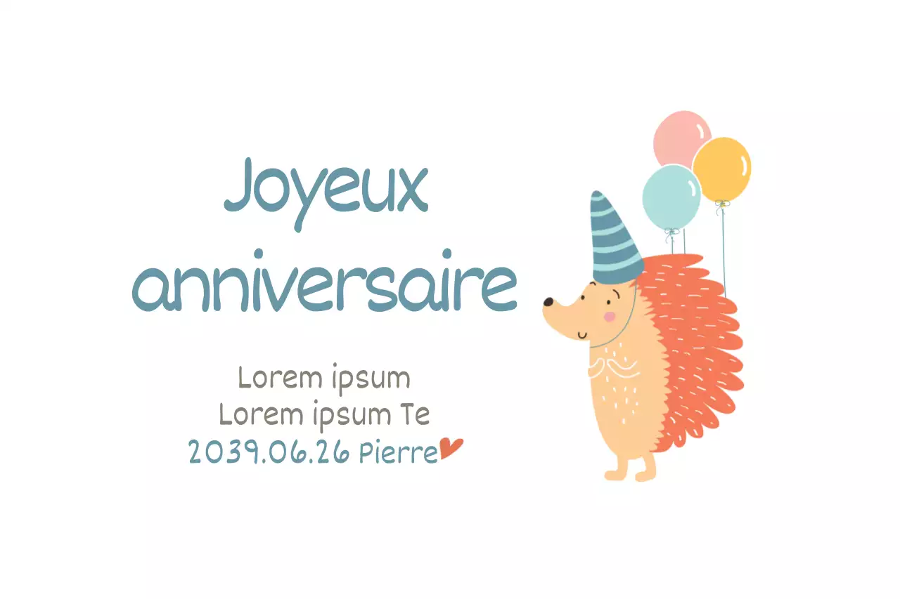 Anniversaire du hérisson