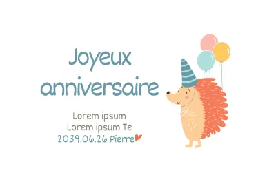 Anniversaire du hérisson